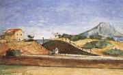 Paul Cezanne The Railway cutting France oil painting artist